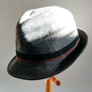 Classy's Club Handsome Cotton with Stripped Ribbon Grey Hat‎